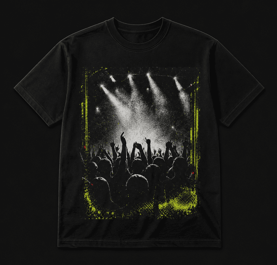 Black band tee preview inside the product designer